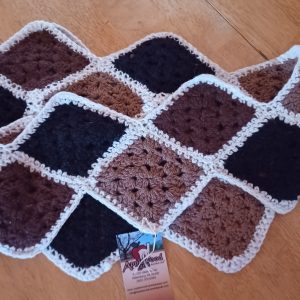 Alpaca Granny Square Hand Crocheted Scarf